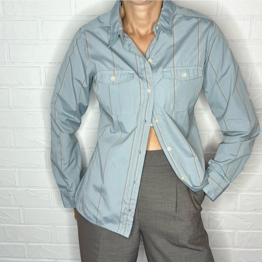Patagonia Sky Blue Striped Button Down Shirt